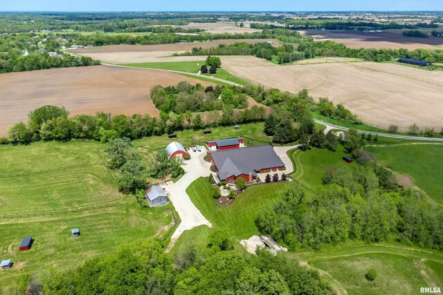 aerial view with a rural view