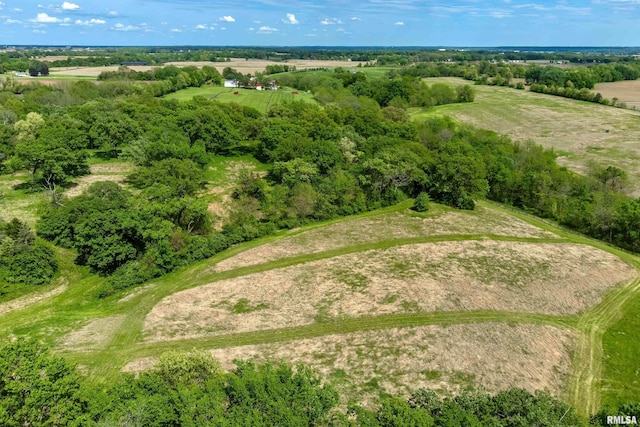 drone / aerial view with a rural view