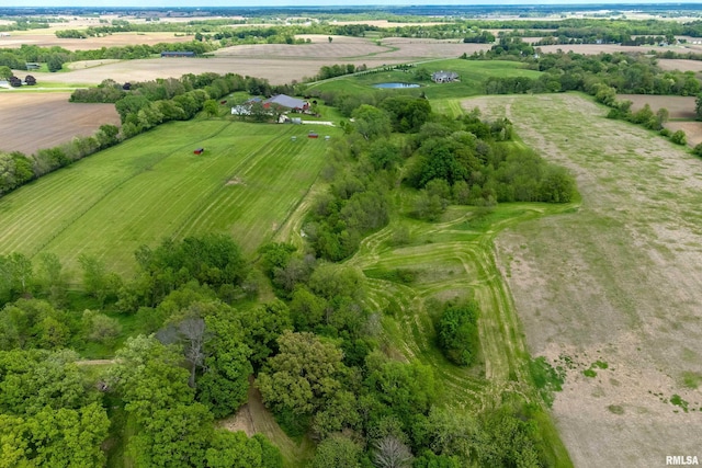 aerial view featuring a rural view