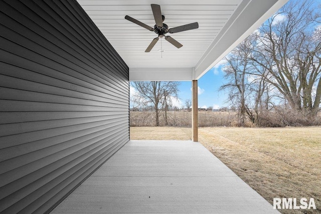 view of patio with ceiling fan