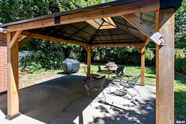 view of patio / terrace with a gazebo