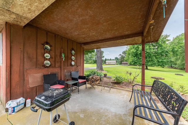 view of patio featuring area for grilling