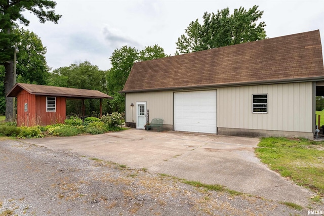 view of garage