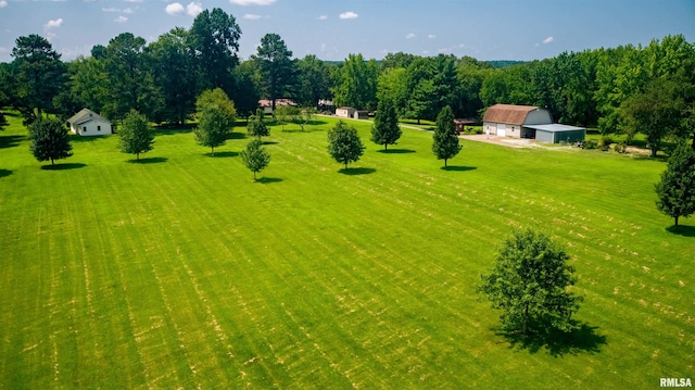 drone / aerial view with a rural view