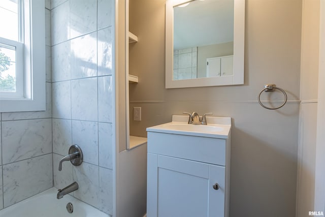 bathroom with vanity and shower / bathtub combination