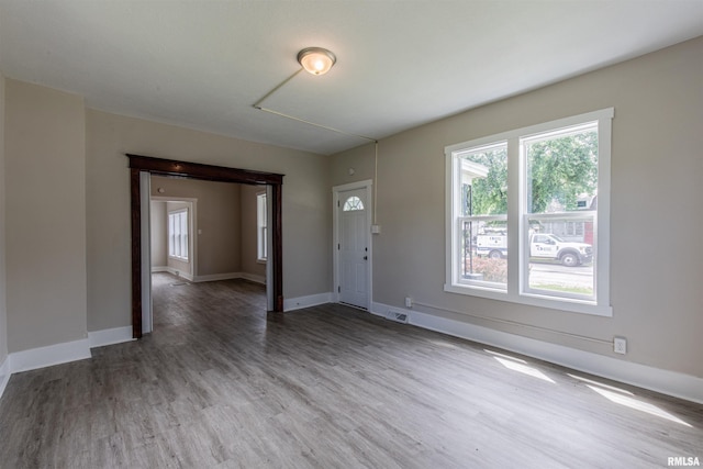 foyer with hardwood / wood-style floors