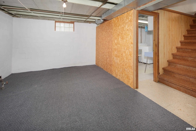 basement with washer / dryer