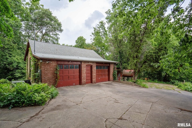 view of garage