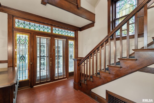 entrance foyer with french doors