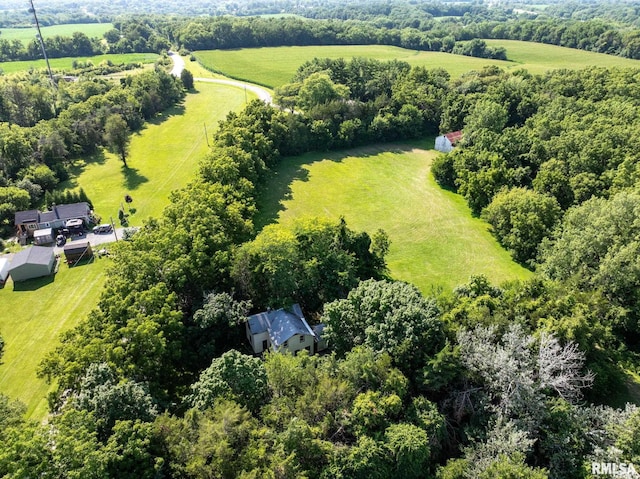 aerial view featuring a rural view