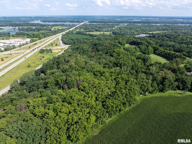 birds eye view of property featuring a rural view