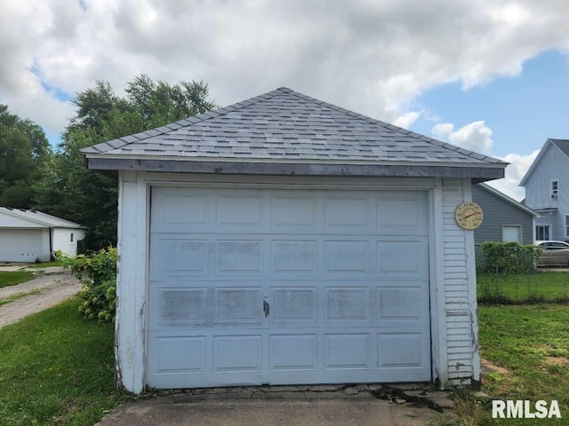 view of garage