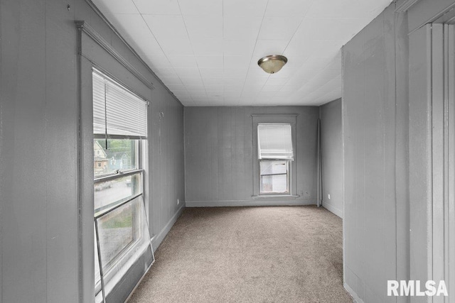 spare room with light colored carpet