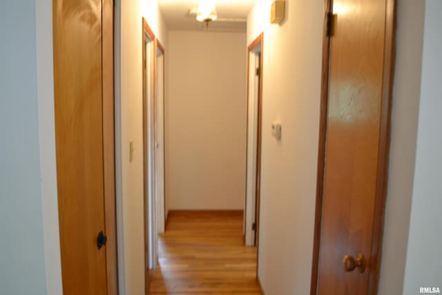 hallway featuring light hardwood / wood-style flooring