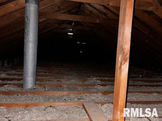 view of unfinished attic