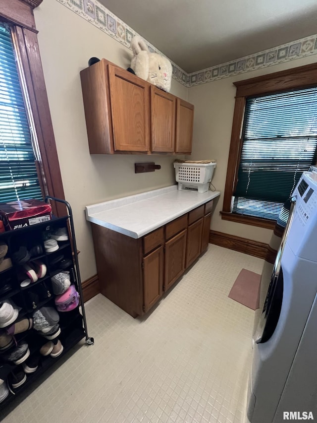 kitchen featuring washer / dryer