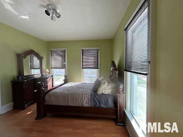 512 Broad St, Sabula, IA 52070 - bedroom with baseboards and wood finished floors