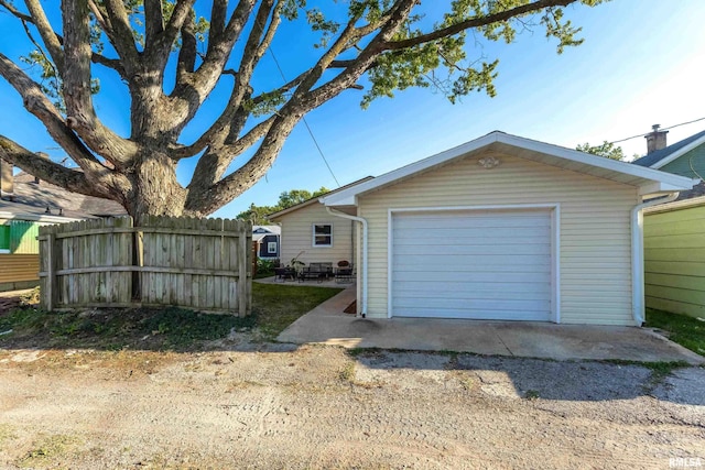 view of garage