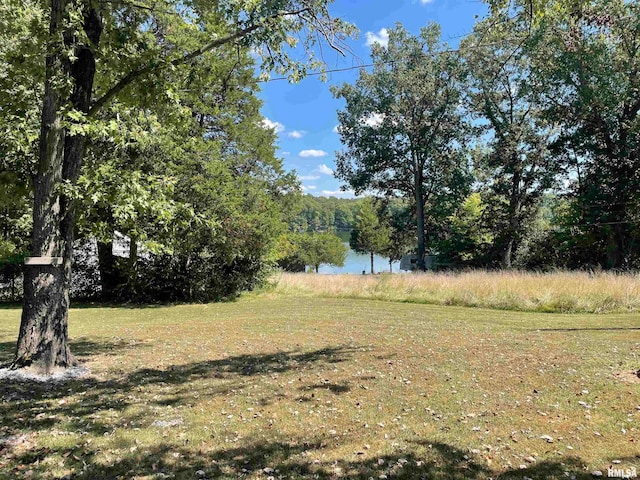 view of yard featuring a water view