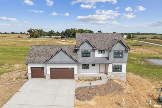 view of front of house with a garage