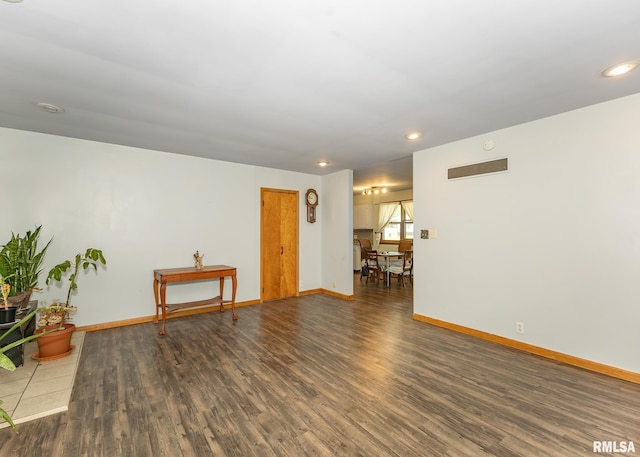 interior space featuring dark wood-type flooring