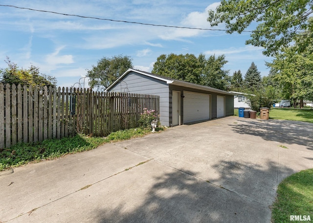 view of garage