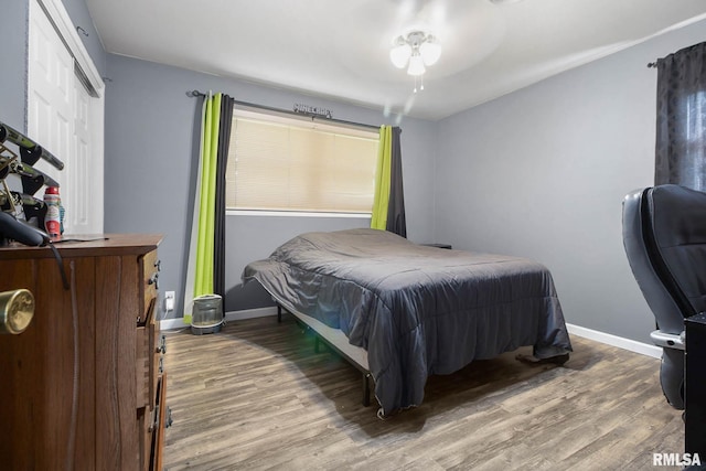 bedroom featuring hardwood / wood-style floors