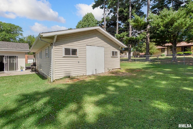 exterior space with a yard
