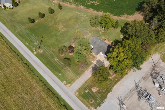 bird's eye view with a rural view