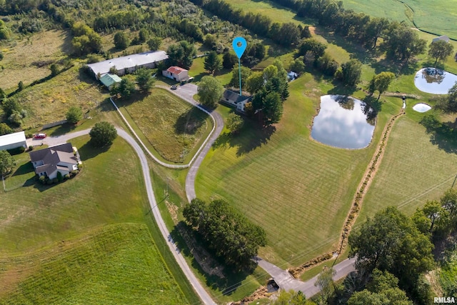 aerial view with a rural view