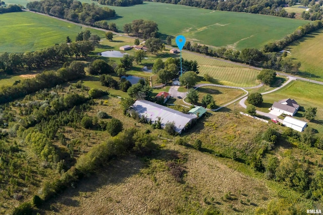 aerial view featuring a rural view