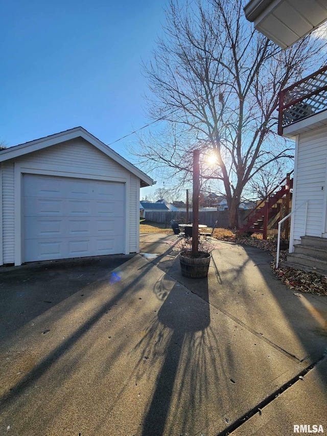 view of garage