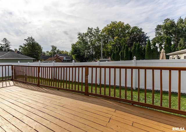 deck with a lawn