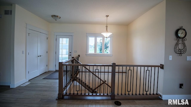 entrance foyer featuring dark hardwood / wood-style flooring