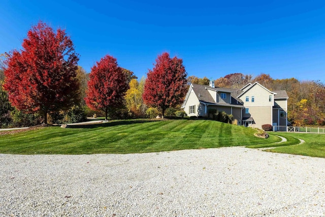 exterior space with a yard