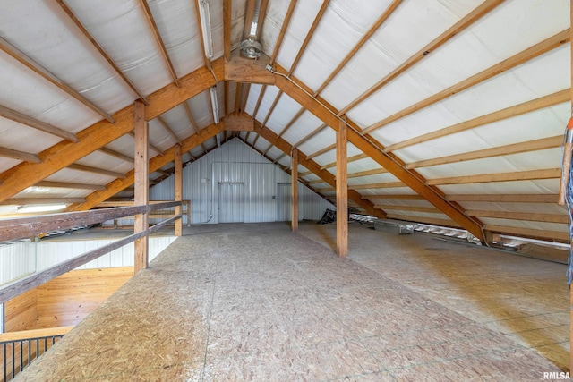 view of unfinished attic