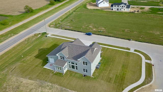 drone / aerial view with a rural view