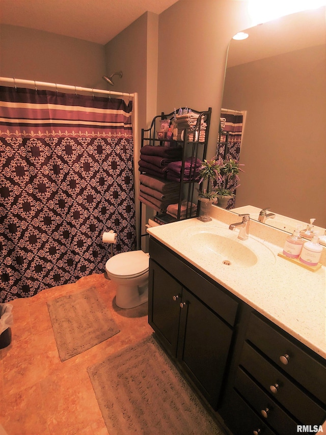 bathroom with toilet and vanity