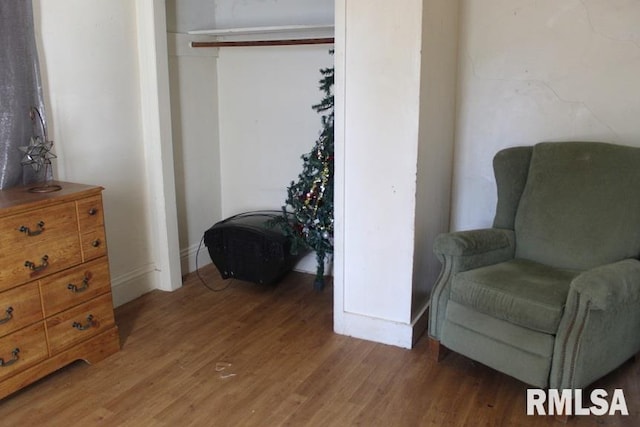 sitting room featuring hardwood / wood-style flooring