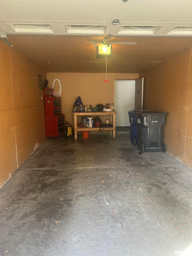 garage featuring a garage door opener