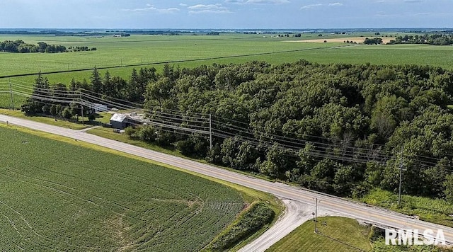 aerial view with a rural view