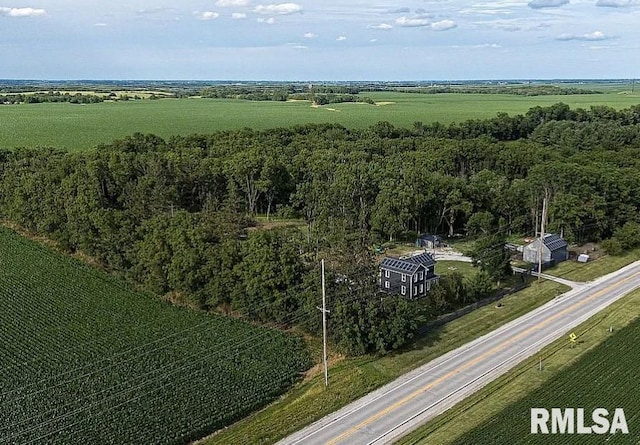 bird's eye view with a rural view