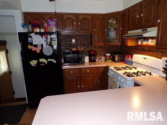 kitchen with black appliances