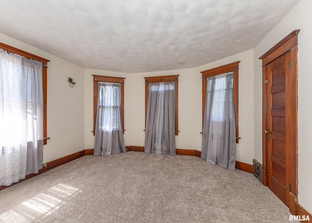 carpeted empty room featuring a wealth of natural light