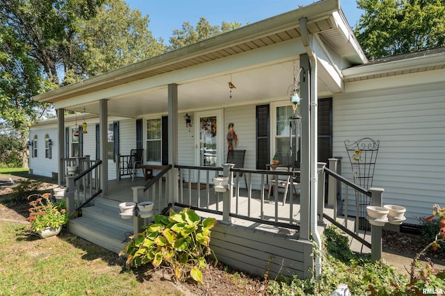 exterior space with covered porch