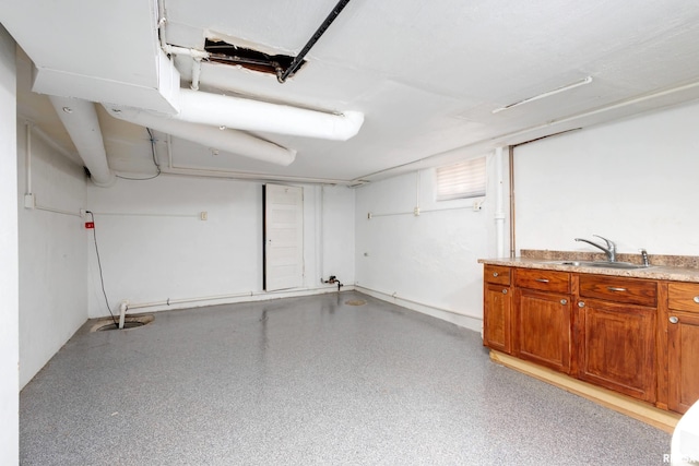 garage featuring sink