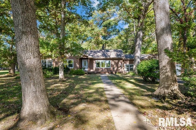 ranch-style house with a front yard