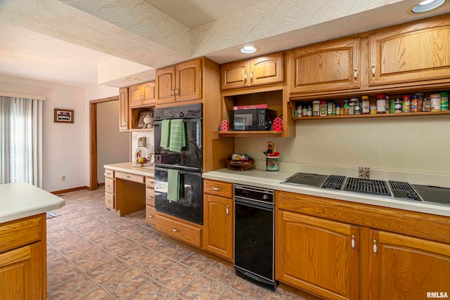 kitchen featuring black appliances