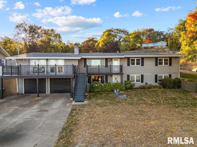 view of property featuring a garage