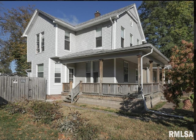 view of front of home with a porch